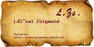 Lévai Zsigmond névjegykártya